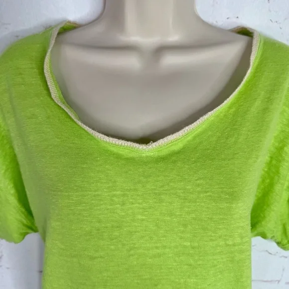 CHICO’S M Runs Large Loose Fit V-Neck Short Sleeve Light Knit Top Chico Size 1 - Picture 2 of 14